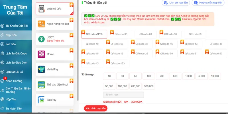 XX88 - Link Nhà Cái XX88.COM Uy Tín Top #1 Google VN 16 Nạp rút XX88 nhanh gọn, đa dạng phương thức